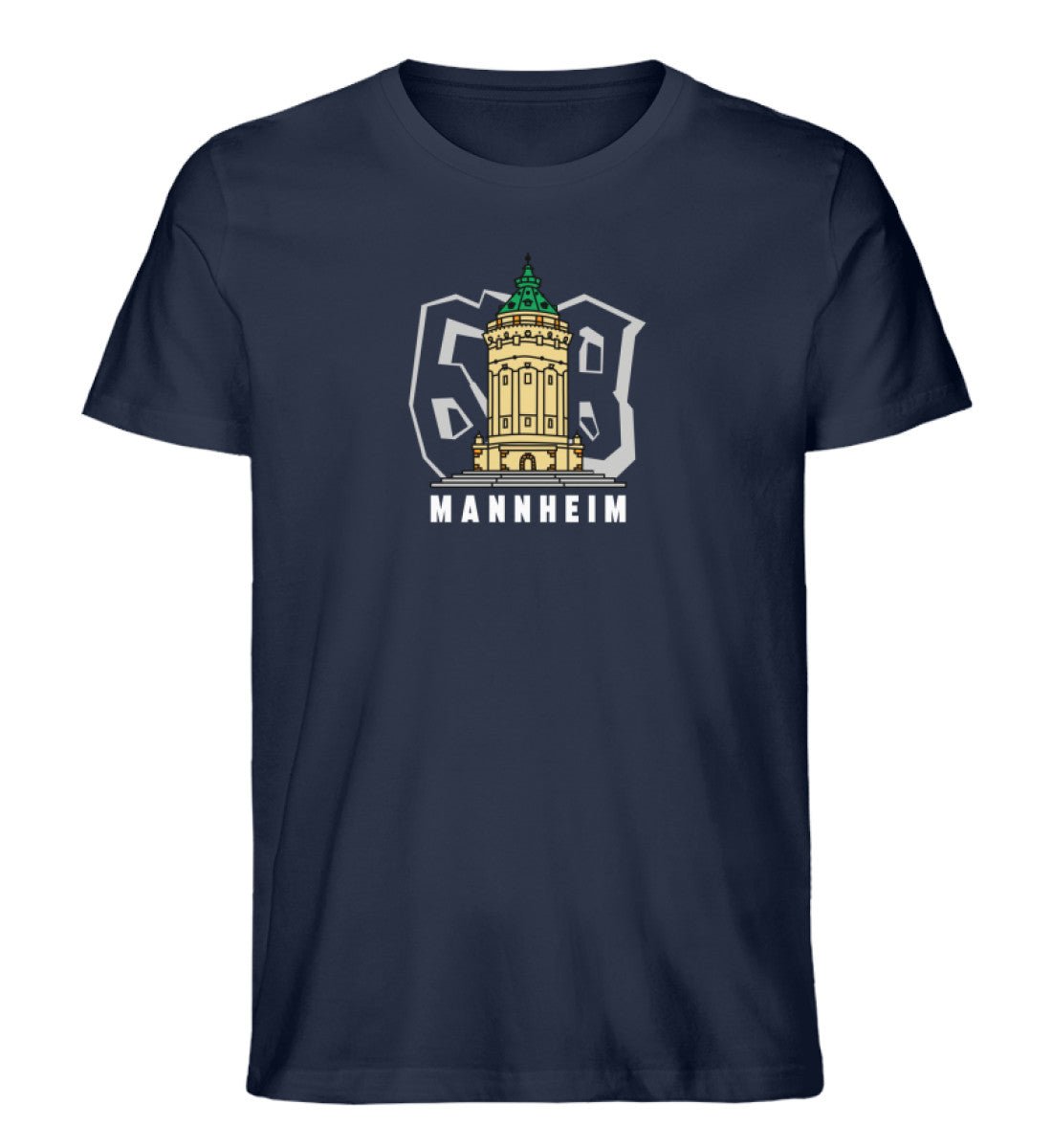 68 Mannheim Wasserturm Herren Organic Shirt - talejo