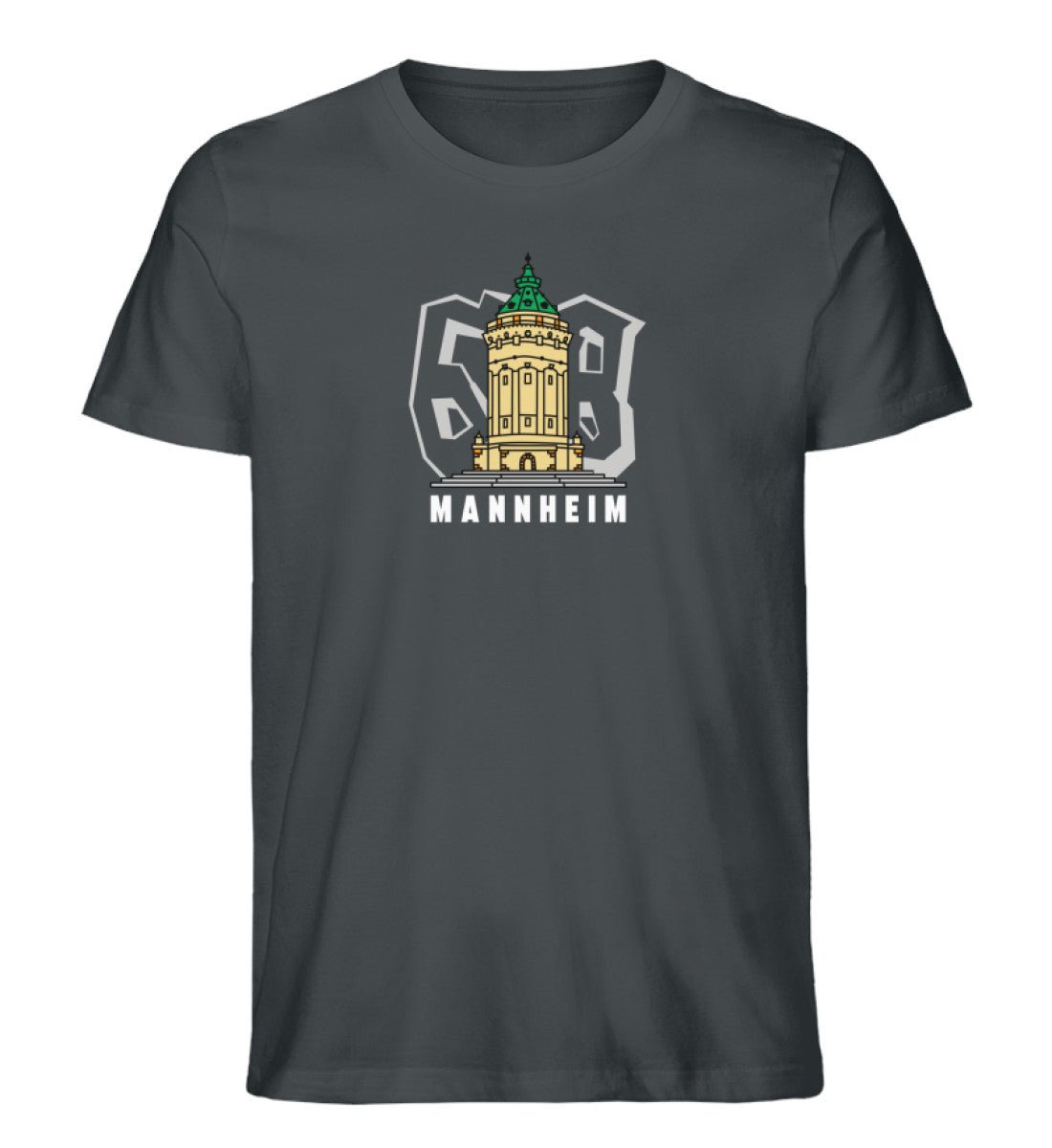 68 Mannheim Wasserturm Herren Organic Shirt - talejo