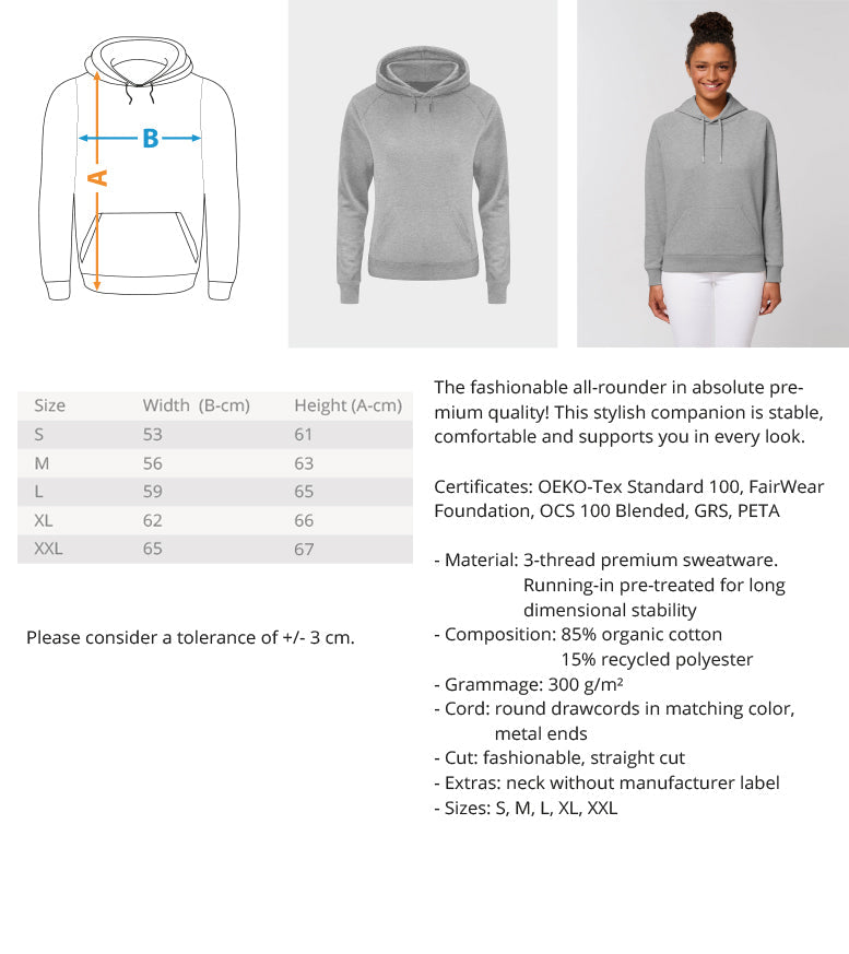 68 Monnem Damen Organic Hoodie - talejo