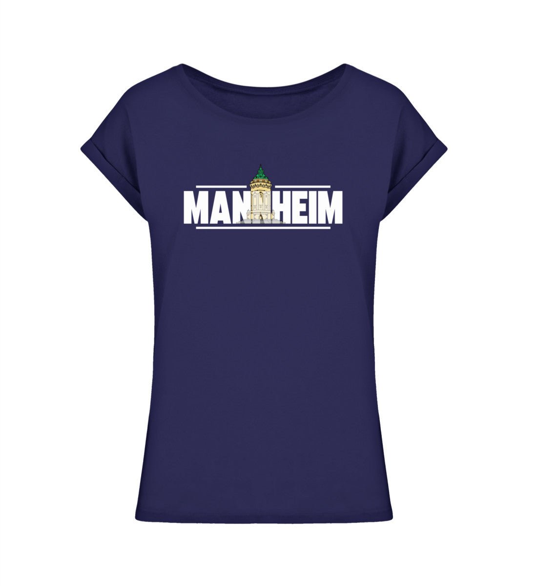 Mannheim Wasserturm transparent Damen Extended Shoulder Shirt - talejo